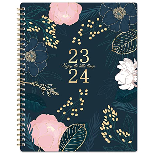 Planner 2023-2024 – July 2023 – June 2024, 2023-2024 Academic Planner with Weekly and Monthly Spreads, 8’’ x 10″, Monthly Tabs, Twin-wire Binding, Thick Paper, Check Boxes, Flexible Cover, Perfect Daily Organizer