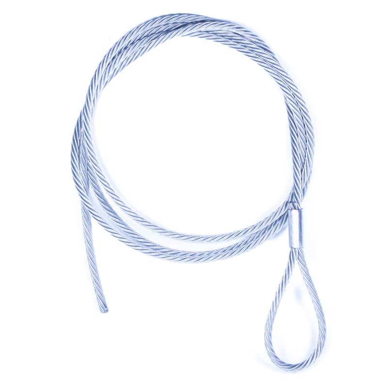 Lina stalowa 18 mm x 3 m długość z oczkiem – linka stalowa do wciągarki, liny leśnej – wytrzymała linka ograniczająca ze stali przemysłowej – linka stalowa