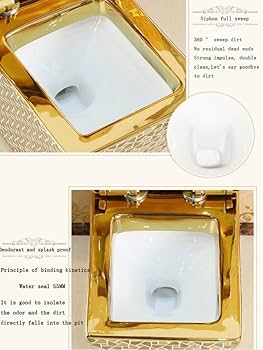 Amazon.co.jp: 高級ゴールドトイレスーパースワールサイフォン水