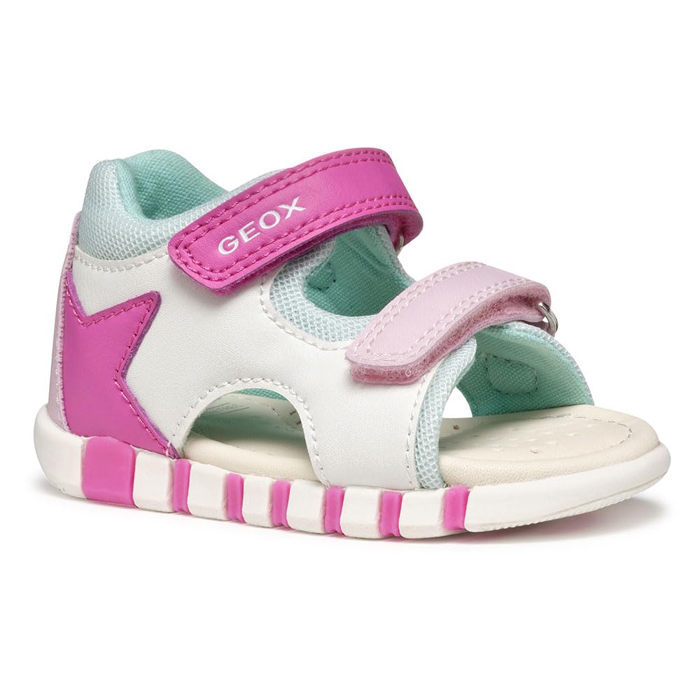 Geox B SANDAL IUPIDOO GIR, Baby - Mädchen Sandal, White/Fuchsia,
