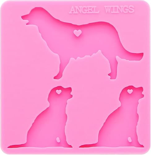 Miniatura 6 de Llavero brillante con forma de familia de perro, molde de silicona, resina epoxi, moldes de joyería de silicona, moldes de manualidades de resina