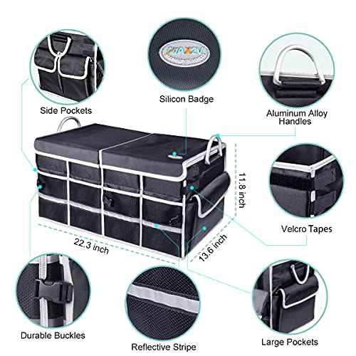 Ax2V Car Trunk Organizer - Keep Your Car, Suv, And Van Organized With Foldable Cover, Aluminum Alloy Handle, And Reflective Strip - Perfect For Camping And Storage Accessories (Large) #TOP2