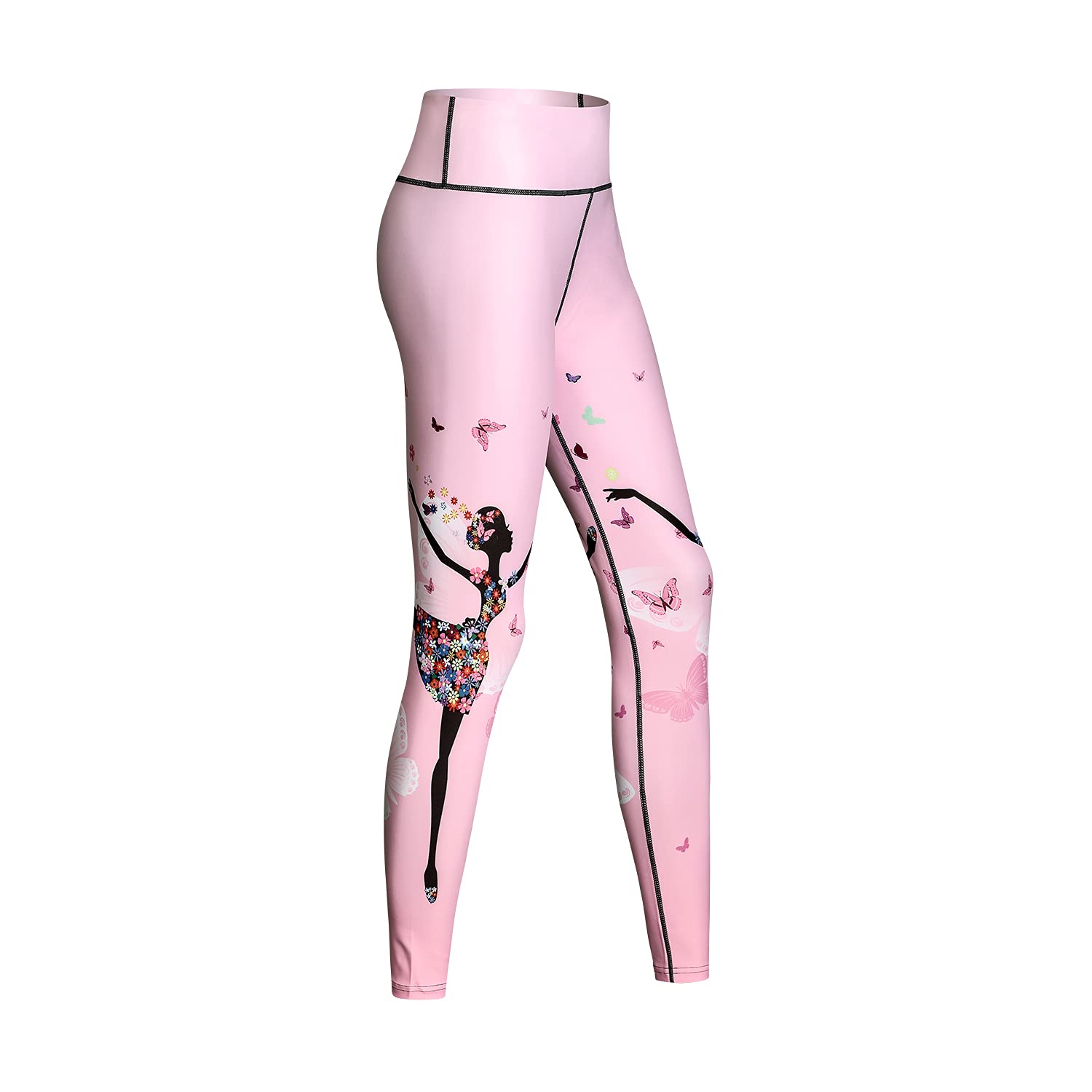 JPOJPO High Waisted Leggings for Women - Soft Opaque Slim Tummy Control Printed Pants for Running Cycling Yoga