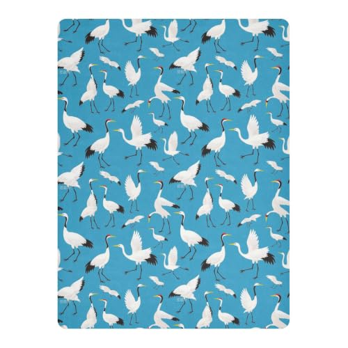 Drap-housse berceau mousseline imperméable grue oiseau bleu - 3