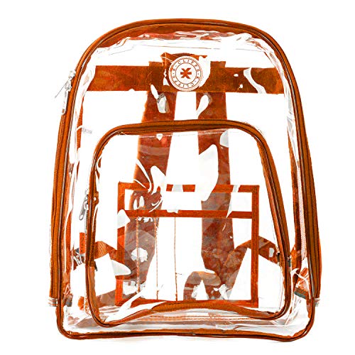 Heavy Duty Clear Backpack Transparent Quality School Bag Large See Through Student Daypack Security Workbag Orange3
