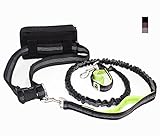 Hands-Free Dog Leash for Running Hiking Jogging Waking, Waist Dog Leash with Bag Dispenser Best for Medium to Large Dogs Bonus Training Ebook
