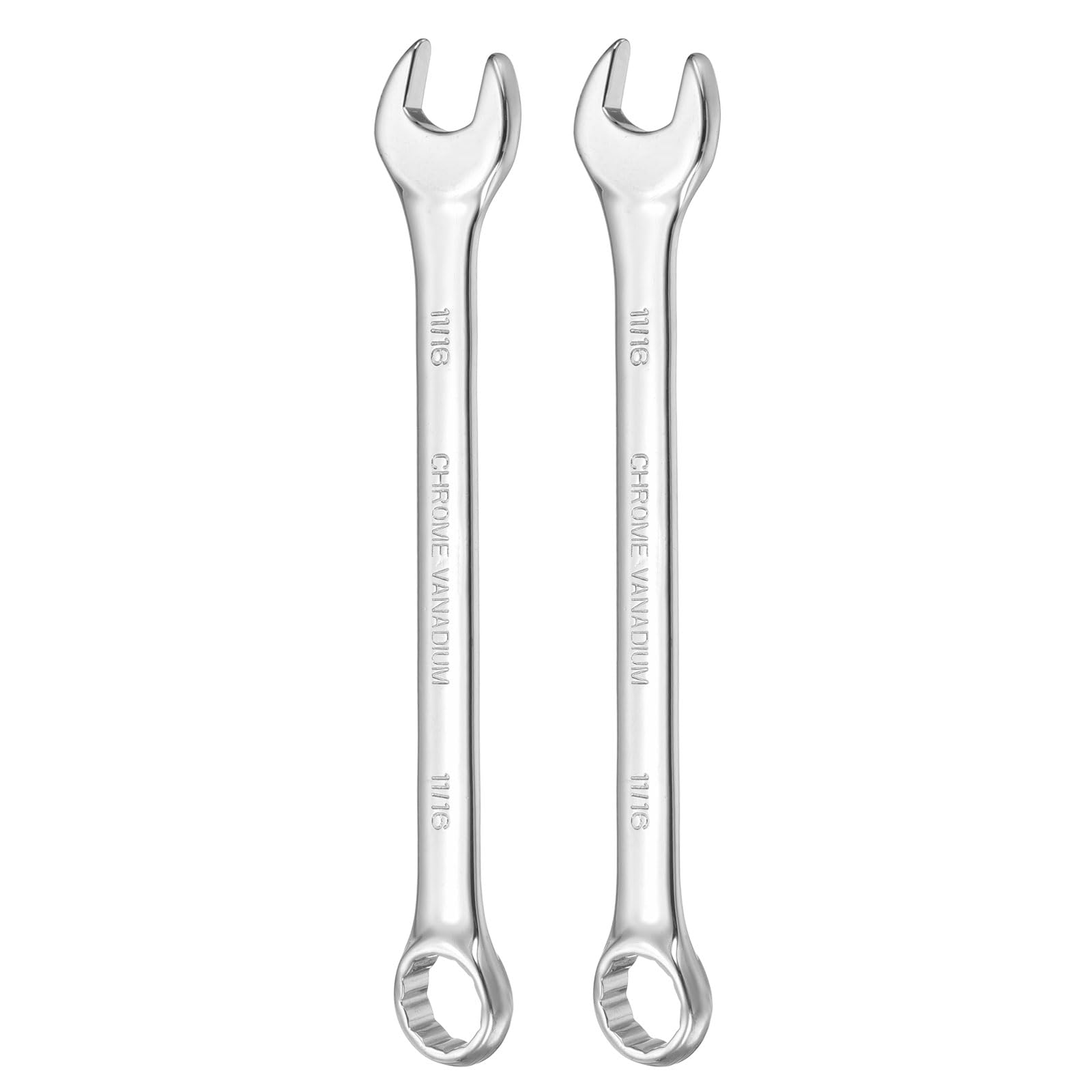 Clé mixte 11/16" à œil décalé 10° et bout ouvert en lot de 2 pour mécanique
