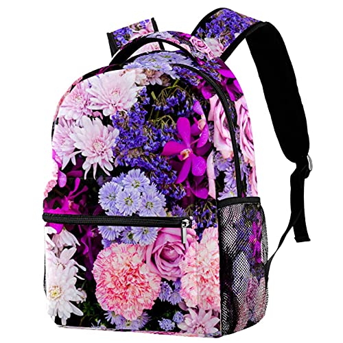 Sac à dos voyage filles garçons avec porte-bouteille pour enfant violet rose