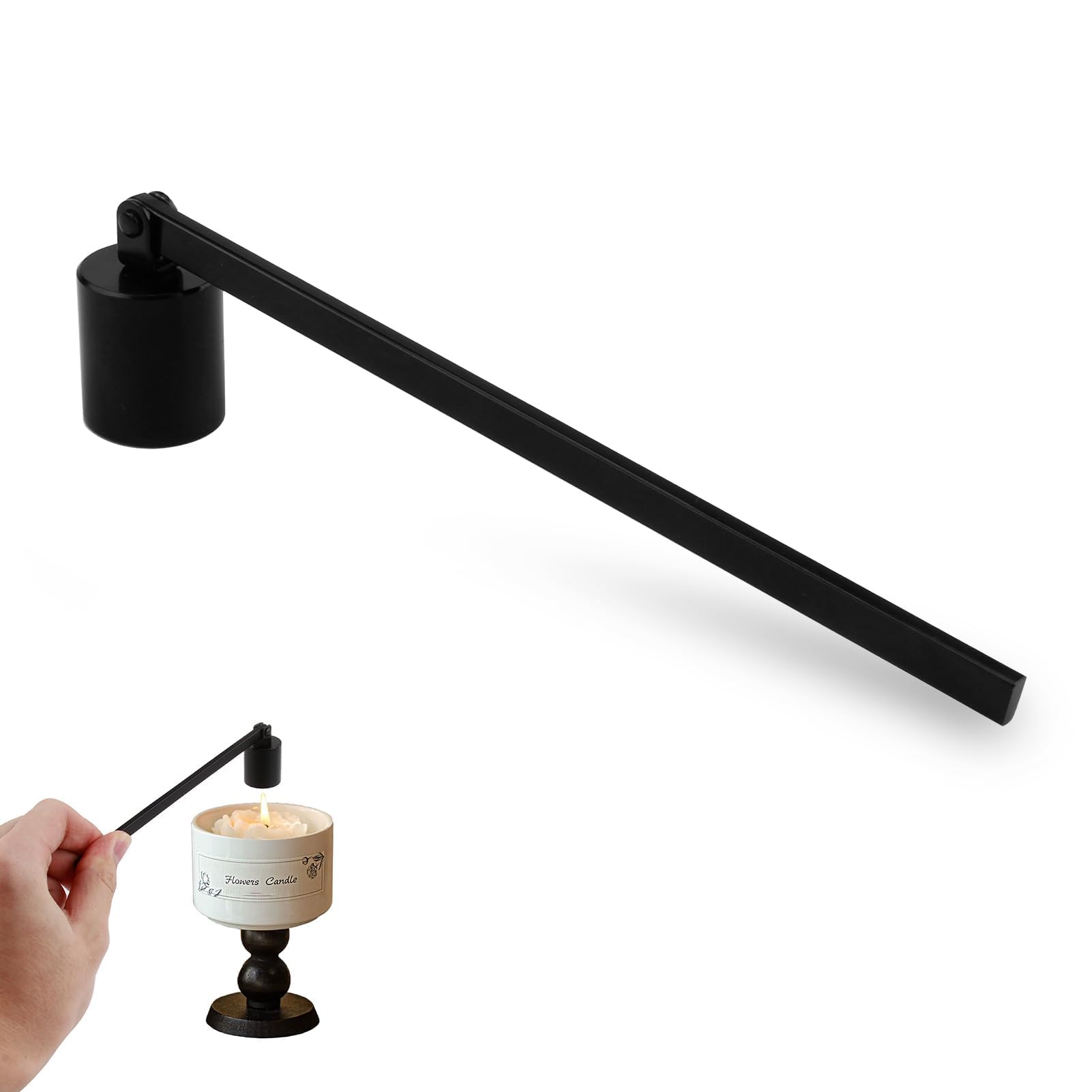 Apaga Velas con Mango Largo, Apagador de Velas de Acero Inoxidable, Extintor de Velas para Apagar Las Llamas de Velas Aromáticas y Velas de Té