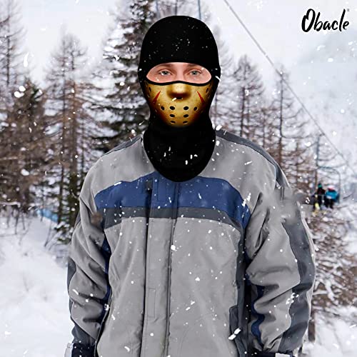 Obacle Balaclava Face Mask Men Women For Winter Cold Weather Ski Hunting (Skull Hole Face Yellow) #TOP5