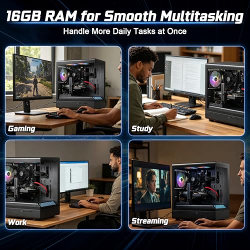 Image of Prebuilt Gaming PC Desktop,Core i7 Tower Computer,RX590 8G,Win11