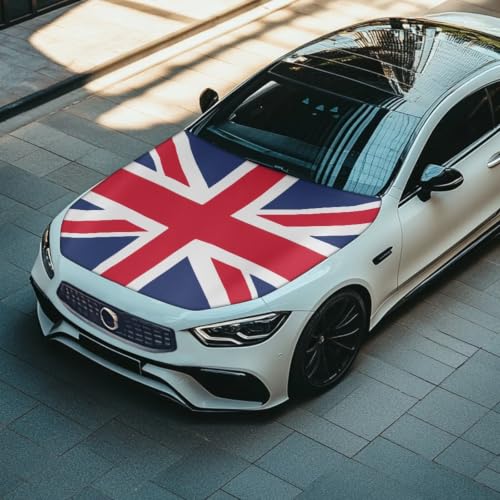 Image of England Car Hood Cover Polyester Elastic Fabrics Can be Washed Suitable for SUV Trucks Universal for Cars