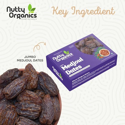 Image of NUTTY ORGANICS Medjoul Dates 1KG | Rich in Protein & Vitamins | Khajoor | Healthy & Nutritious Snack