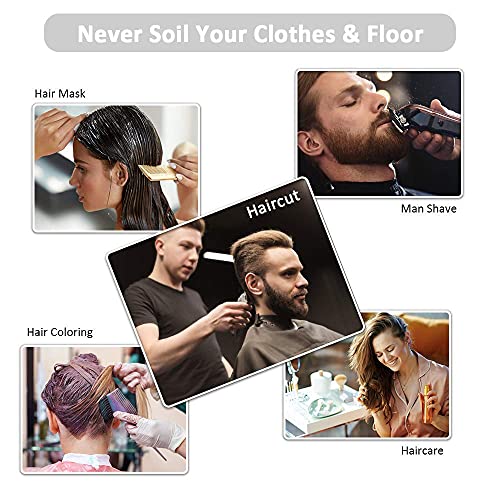 Image of Portable & Easy Clean Hair Catcher Bib for Home Haircuts and Shaving, Adjustable Anti-Static Hairdressing Cape with Clear Rim, Perfect for Mess-Free Beard Trimming and Hair Styling