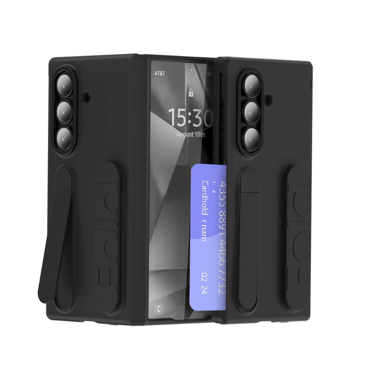 Etui do Samsung Galaxy Z Fold 8 Ultra z uchwytem na nadgarstek i etui na karty, zintegrowany zawias, ekran i obiektyw odporny na wstrząsy.