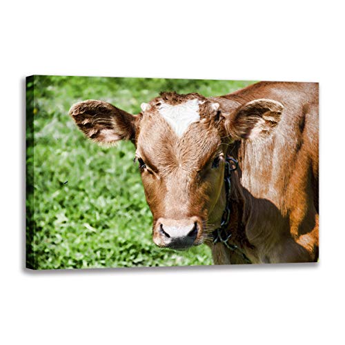 Toile portrait de vache et paysage de montagne grand format WTD
