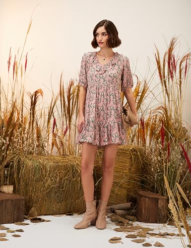 Image of Amazon Brand - Eden & Ivy Women's Crinkled Rayon Fit and Flare One Piece Knee-Length Dress (Available in Plus Sizes)