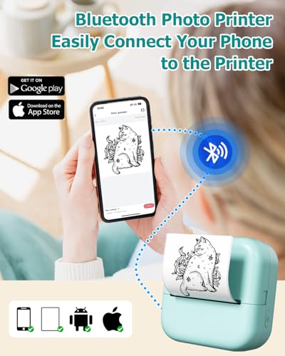 Image of Mini Sticker Printer - Sticker Box Printer AI Smart APP Print Pod Mini Printer Thermal Portable Sticker Maker Machine for Student DIY Scrapbook, Study Notes, Work Plan, Memos, Photo