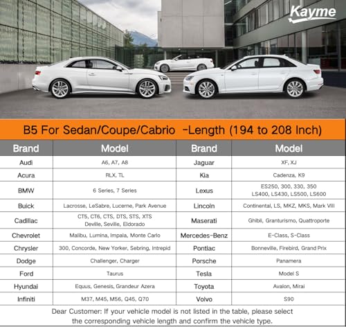 Image of Kayme Hail Protector Car Cover, Anti Hail Multilayer Thickened Full Car Cover,Outdoor Waterproof All Weather Custom Fit Dodge Challenger, Pontiac Firebird, Ford Thunderbird etc