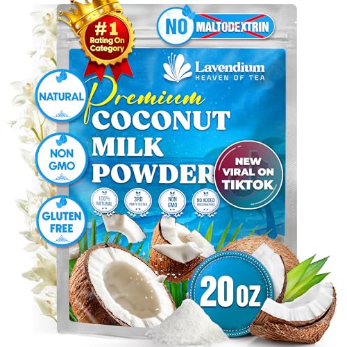 20oz (1.25 lbs) Coconut Milk Powder, 100% Natural, Unsweetened, Perfect for Cake, Coffee, Tea, Creamer Alternative, No Additives, No Gluten, Vegetarian