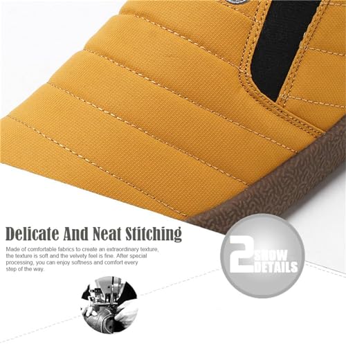 Jeeeun Men's Waterproof Warm Plush Lined Outdoor Snow Ankle Boots (Style B Blue,9)4