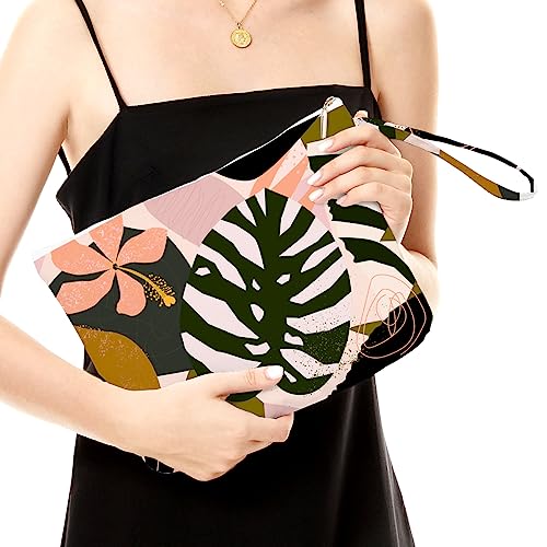 Fokongna Palm leaves Wet Bag Travel Wet Dry Bag Beach Bag Diaper Bag Wet Bag For Swimsuit Travel Makeup Bag Toiletry Bag2