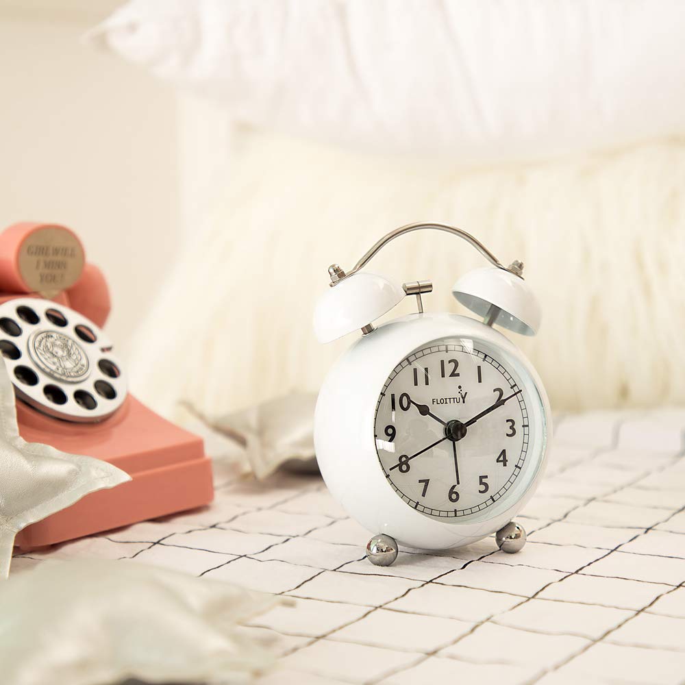 FLOITTUY Loud Twin Bell Alarm Clock With Backlight - 3.5" Classic Design For Deep Sleepers (Pink) - View #6