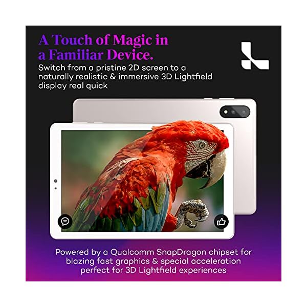 Lume Pad Tablet - 3D Tablet - 10.8” 3D Tab Light Field Screen - Android Tablet - 128gb Work Tablet/Tablet for Gaming - 2560 x 1600 Tablet Android 10 with 16MP Dual Camera [Champagne Beige]