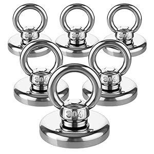Strong Neodymium Fishing Magnets 95 LBS(43 KG) 1.26”/32mm Diameter Heavy Duty Rare Earth Magnets with Eyebolt for…