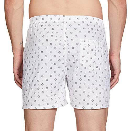 Image of Longies Pure Cotton Mens Boxers Pack of 3 Regular Shorts (LGBOXPO3V003 Green Tr,Red,White3368 L)