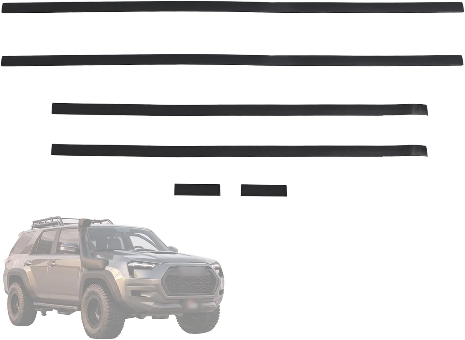 6PCS Roof Drip Molding Weatherstrip Fit for Toyota 4Runner 2010-2024, Left & Right Side Roof Trim Seal Kit Replace 75552-35070, 75551-35080, 75553-35050, 75554-35050, 75555-35041