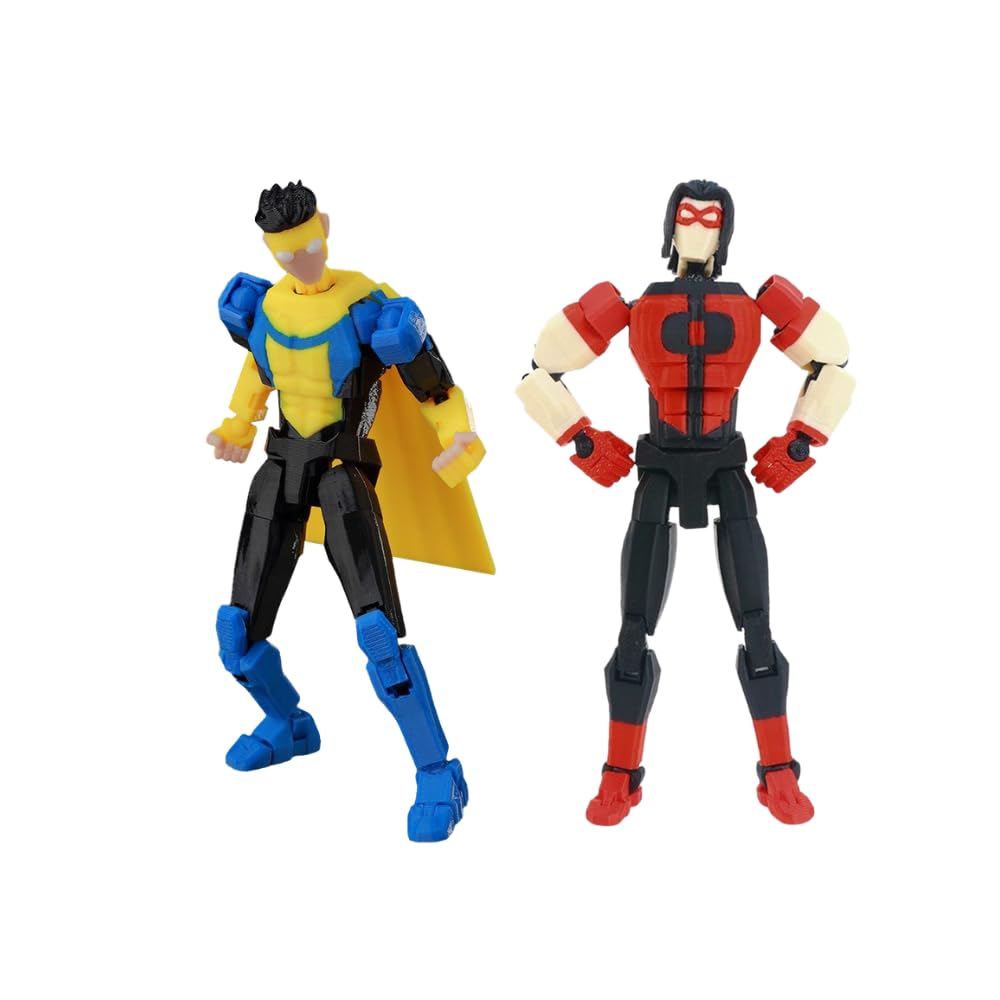 Jiumaocleu 2PCS Oliver Grayson Action Figure Mark Grayson Movable Joints Figures 3D Printed Anime Articulated Figures Collectible Figurine Desktop Decoration Gift 13,5CM