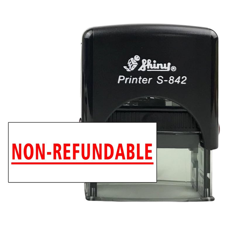 Stampcrafters Shiny S-842 Non-REFUNDABLE Self Inking Office Stamp Refillable Personalized Rubber Stamp.