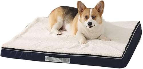 Miniatura 1 de HANDA - Cama para perros grandes, medianos y pequeños, cama para perros de espuma viscoelástica con funda extraíble de felpa, forro impermeable,