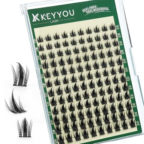 KEYYOU Synthetische Wimpernbüschel Cluster 10-16mm federleichte Wimpern