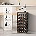 VASMIA Wine Rack Freestanding Floor, 6 Tier Bamboo Wine Storage Shelves with Table Top, 24-Botttle Wine Rack Shelf for Kitchen Bar Dining Room Living Room, Rustic Brown and Black