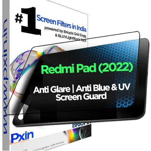 Image of Pxin Tablet Anti Bluelight and Anti Glare Screen Guard compatible with Redmi Pad (2022) | BLUV Lightblock Tech | Scratch Proof | Prevents bluelight | Eye Protection | No Dry Eyes