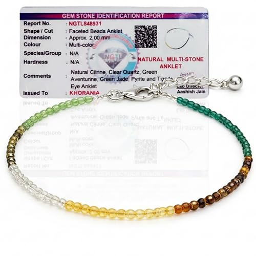 Raw Pyrite, Dhan Yog, Black Tourmaline, Garnet & Rose Quartz Ankl...