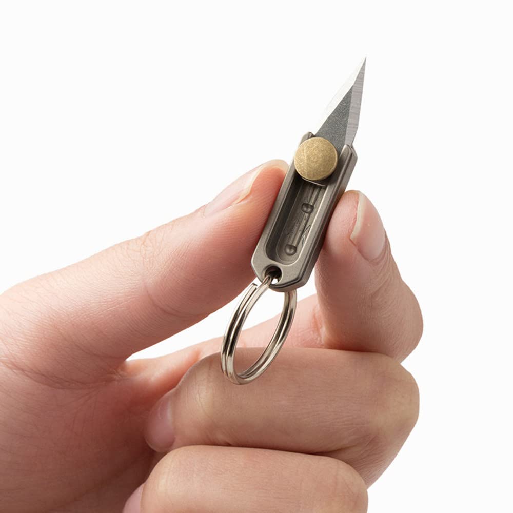 Ultra Small Titanium Utility Knife, EDC Tiny Knife Box/Package Opener with Stainless Steel Blade,Ultra Lightweight and Quality