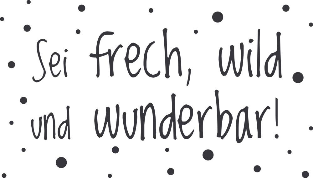 GRAZDesign Wandtattoo Sei Frech Wild und Wunderbar, Sprüche Kinderzimmer, Jugendzimmer, Motivation Wand, für Jungen Mädchen, 53x30cm, 073 dunkelgrau