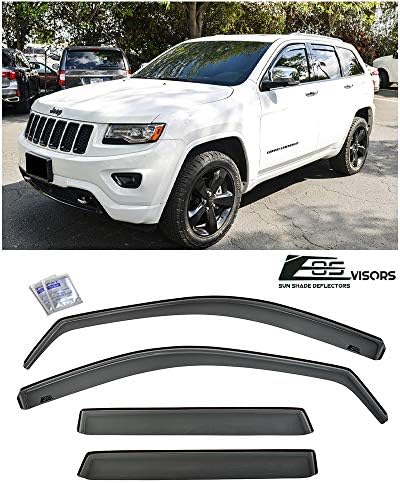 for 2011-Present Jeep Grand Cherokee | EOS Visors in-Channel Style Smoke Tinted Side Vents Window Rain Guard Deflectors