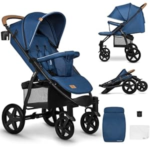 LIONELO Annet Buggy bis 22 kg mit Liegefunktion, Kinderwagen klein zusammenklappbar mit Zubehör, Eva-Schaum-Räder, Moskitonetz, Fußdecke Getränkehalter, Korb
