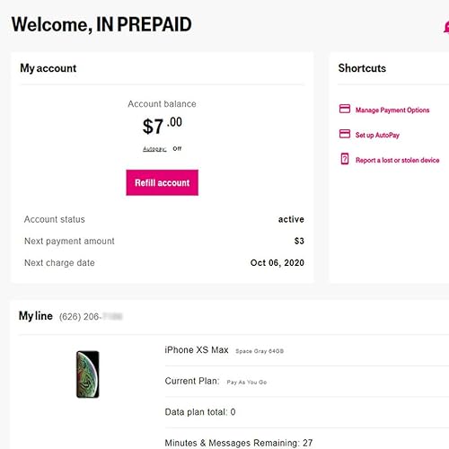Miniatura 2 de Tarjeta SIM prepagada - EE.UU. $3/mes Pay As You Go Plan con número móvil de EE. UU., LTE/5G, servicio T-Mobile, $0.10 por texto/minuto, roaming