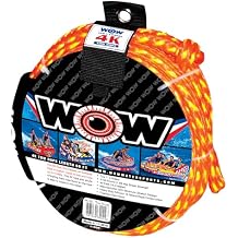 WOW Sports World of Watersports 4k 60 ft. Tow Rope with Floating Foam Buoy 1 2 3 or 4 Person Tow Rope for Boating, 11-3010