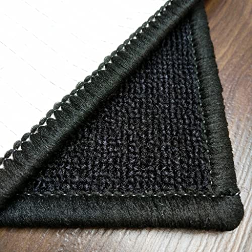 Image of Matz & More Black & White Heart Pattern Runner & Floor Mat Set, Nylon Tufted Anti-Slip Rubber Backing, Washable Indoor Rug, Runner 120 x 50 cm for Bedroom, Living Room & Entrance