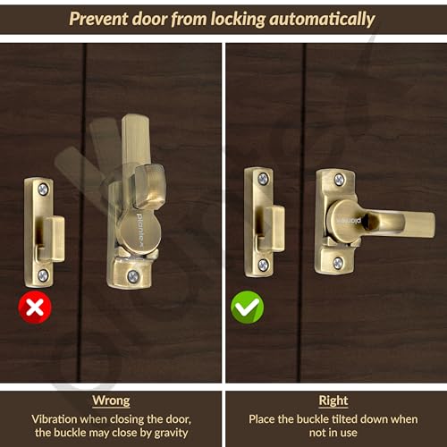 Image of Plantex Door Latch Lock /Door Latch for Bathroom /Bedroom /Balcony /Flip Latch Lock for Door /Chitkani /Baby Latch for Bathroom /Door Stopper - Pack of 2 (Brass Antique)
