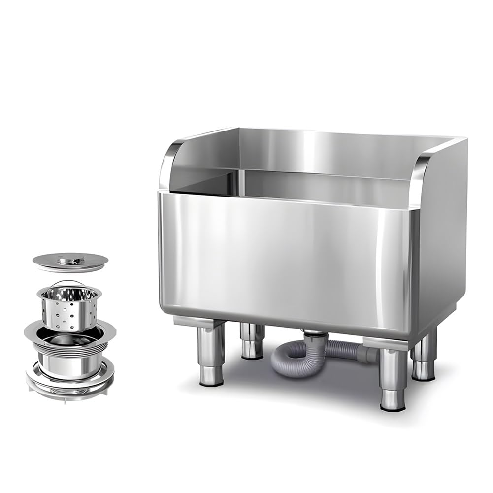 SaryEdge Mop Pool Slop Sinks,Commercial Stainless Steel Floor Mop Sink, Freestanding Mop Service Basin, ty Utility Sink with Drains, for Kitchen, Restaurant,