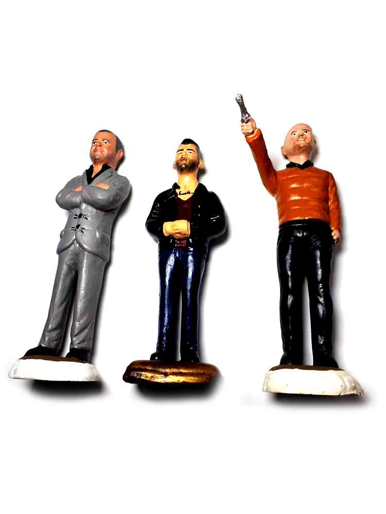 Krippenfiguren Ciro Genny und Don Savastano 15 cm Circa Terracotta VIP POLITICI CALCIATORI von Maestri Artigiani San Gregorio armeno PRESEPE San G. ARMENO ricevi Un Schlüsselanhänger Crib MF