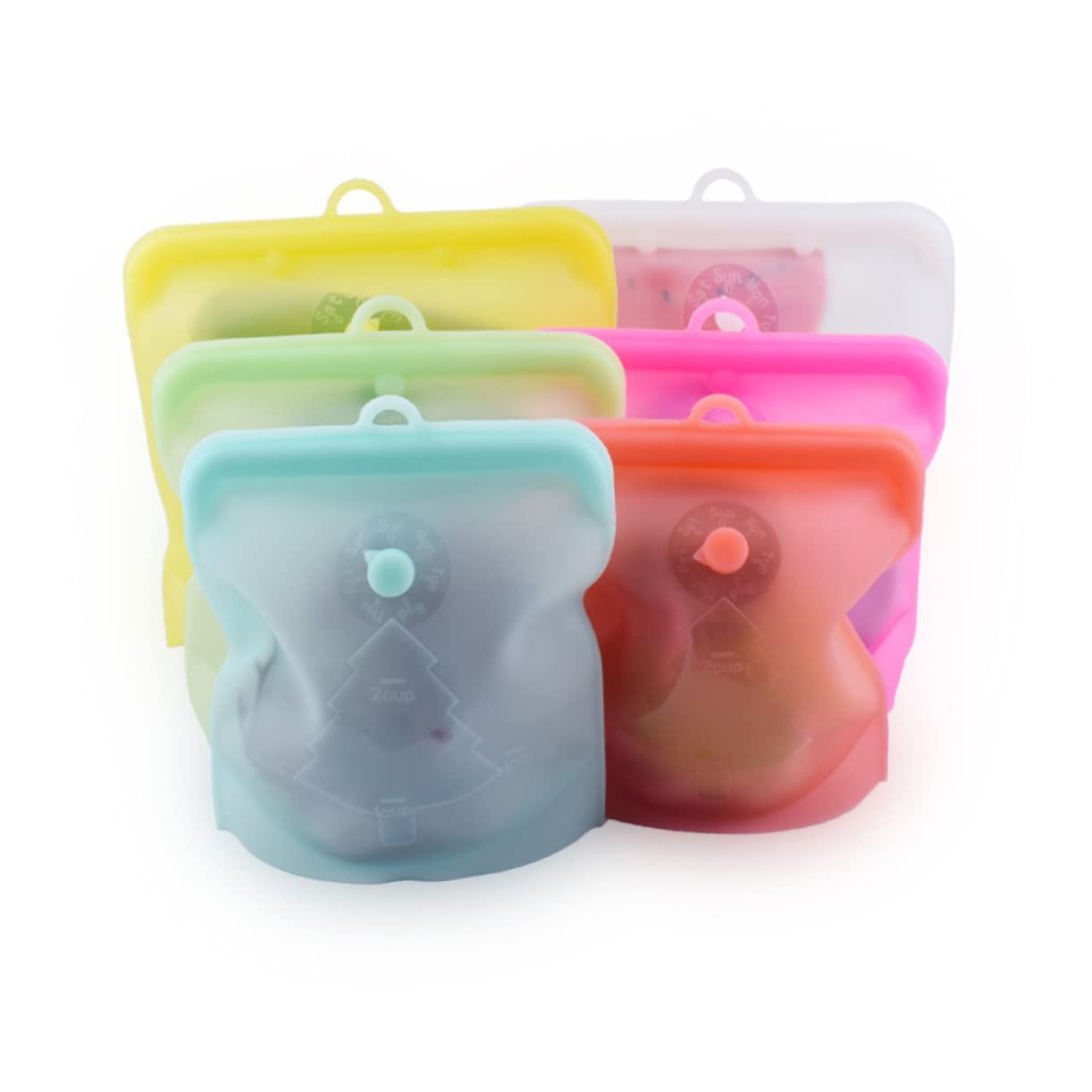BESTonZON 3pezzi Sacchetti Riutilizzabili Per Alimenti in Silicone Sacchetti Per Congelatore e Pranzo Ermetici Perdite Per Conservare Cibo Frutta Verdure e Snack