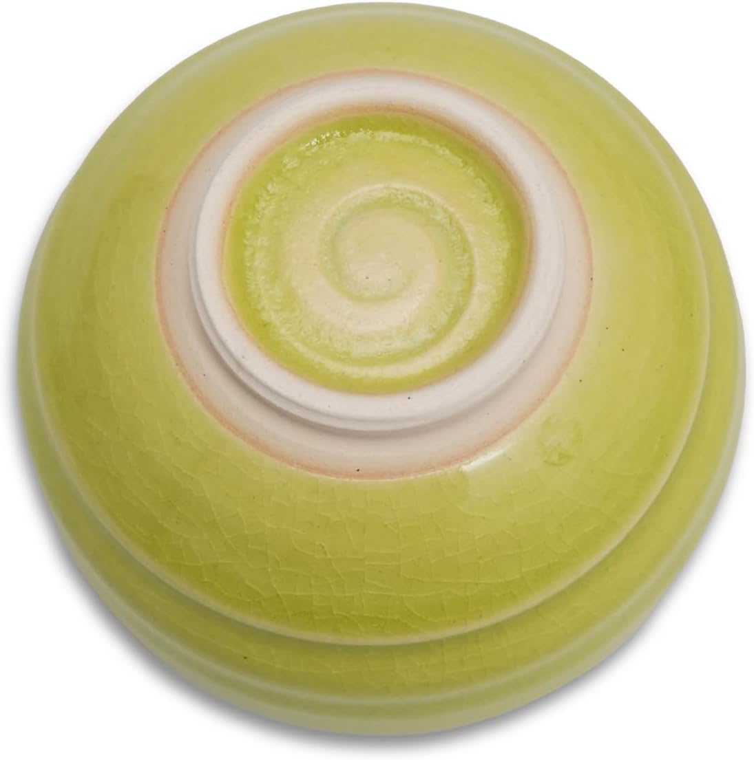 Kyoto Kiyomizu-yaki Earthenware Matcha Bowl - Rokuro Suji – 20.2 fl oz Charming Form, Lead-Free, Gift Box Included - Ideal for Tea and Café au Lait Made in Japan (Yellow Green)